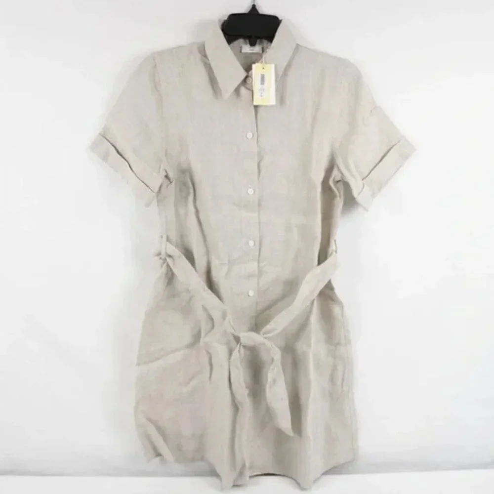 Aritzia Wilfred Eleta Linen Mini Dress small - Picture 2 of 4